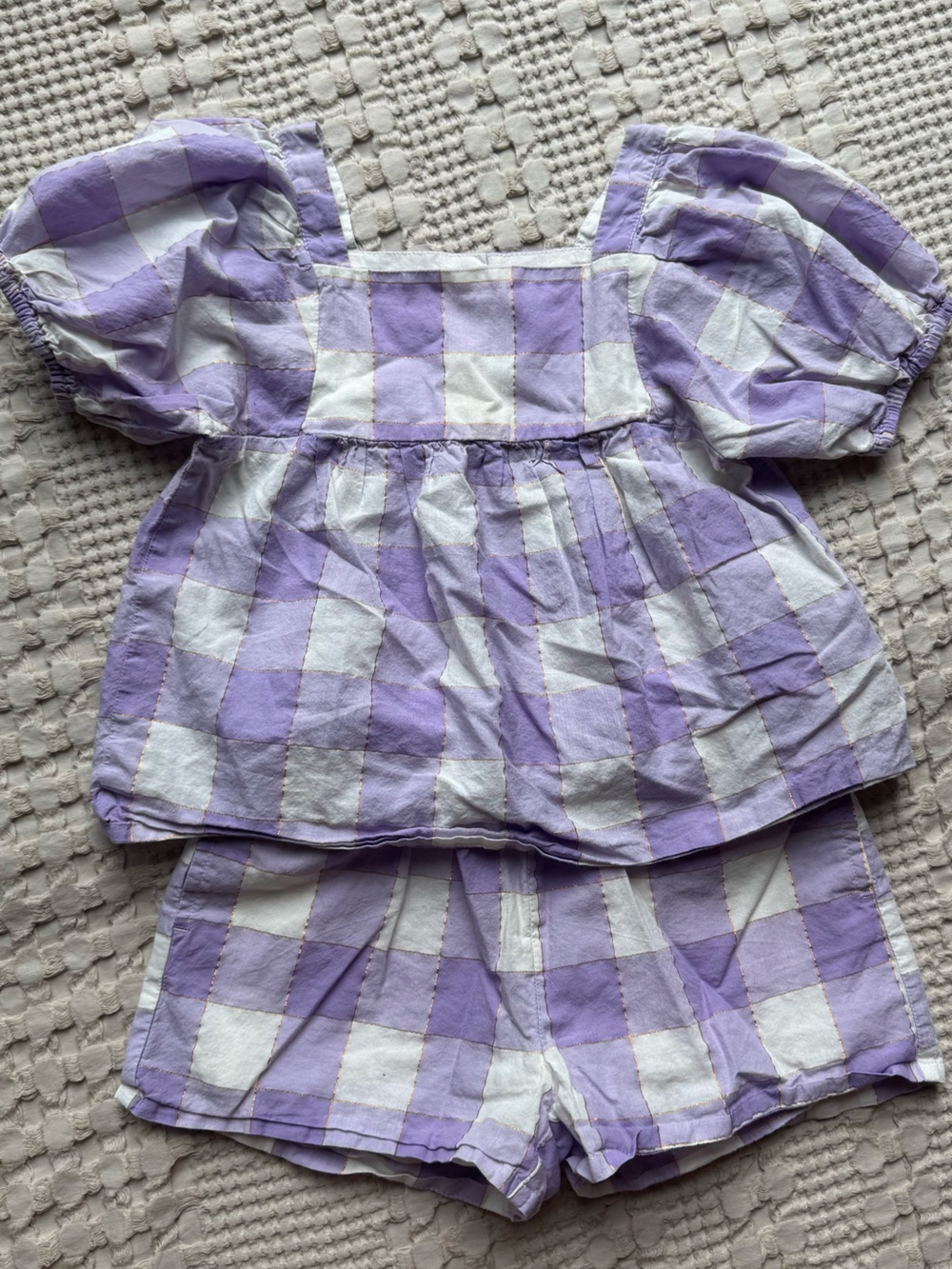 GAP Lavender and White Checkered Matching Set